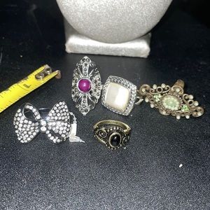 5 vintage antique ring lot
